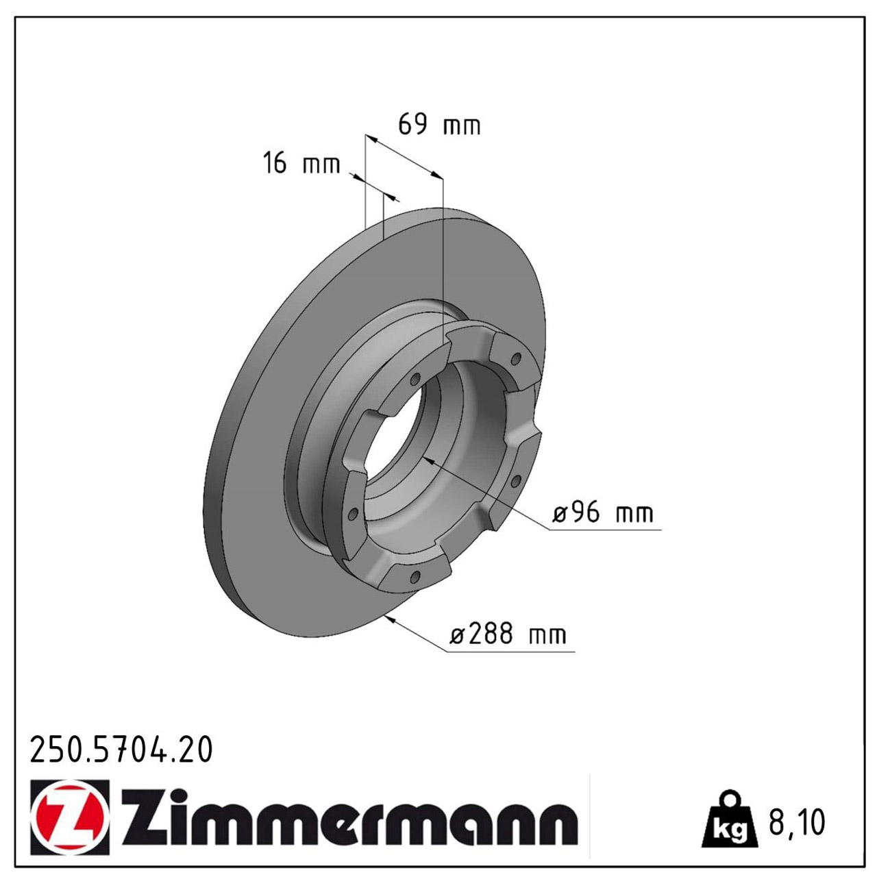 ZIMMERMANN Bremsscheiben Satz FORD Transit V363 hinten 2021562