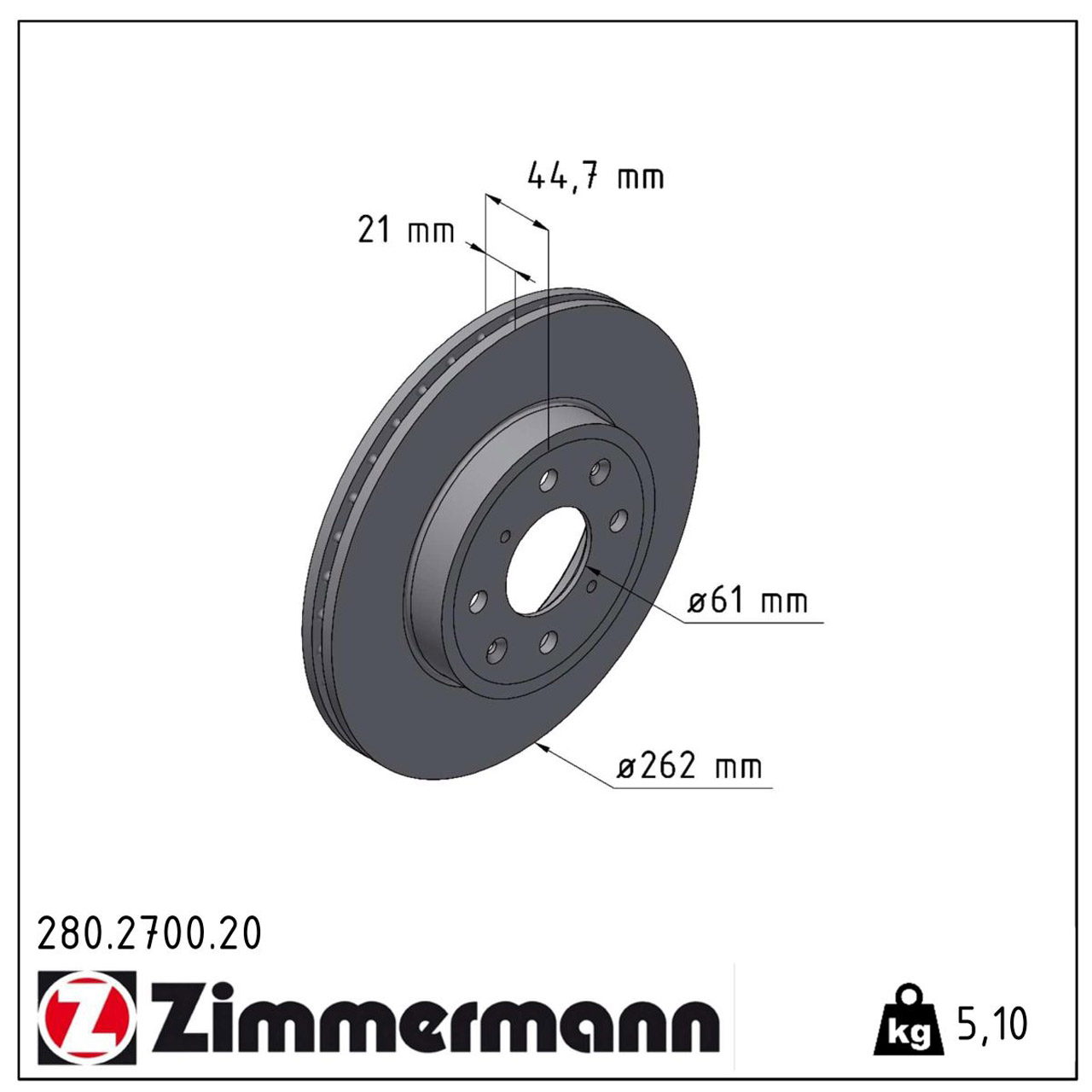 ZIMMERMANN Bremsscheiben Satz HONDA Jazz 5 (GR_) 1.5 eHEV 109 PS vorne 45251-TZA-J00