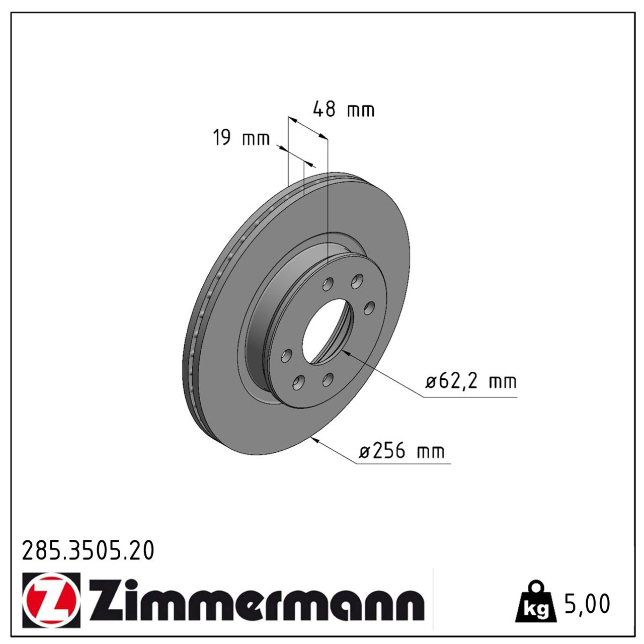 ZIMMERMANN Bremsscheiben für Hyundai Getz (TB) 1.1-1.6 1.5CRDi mit ABS vorne