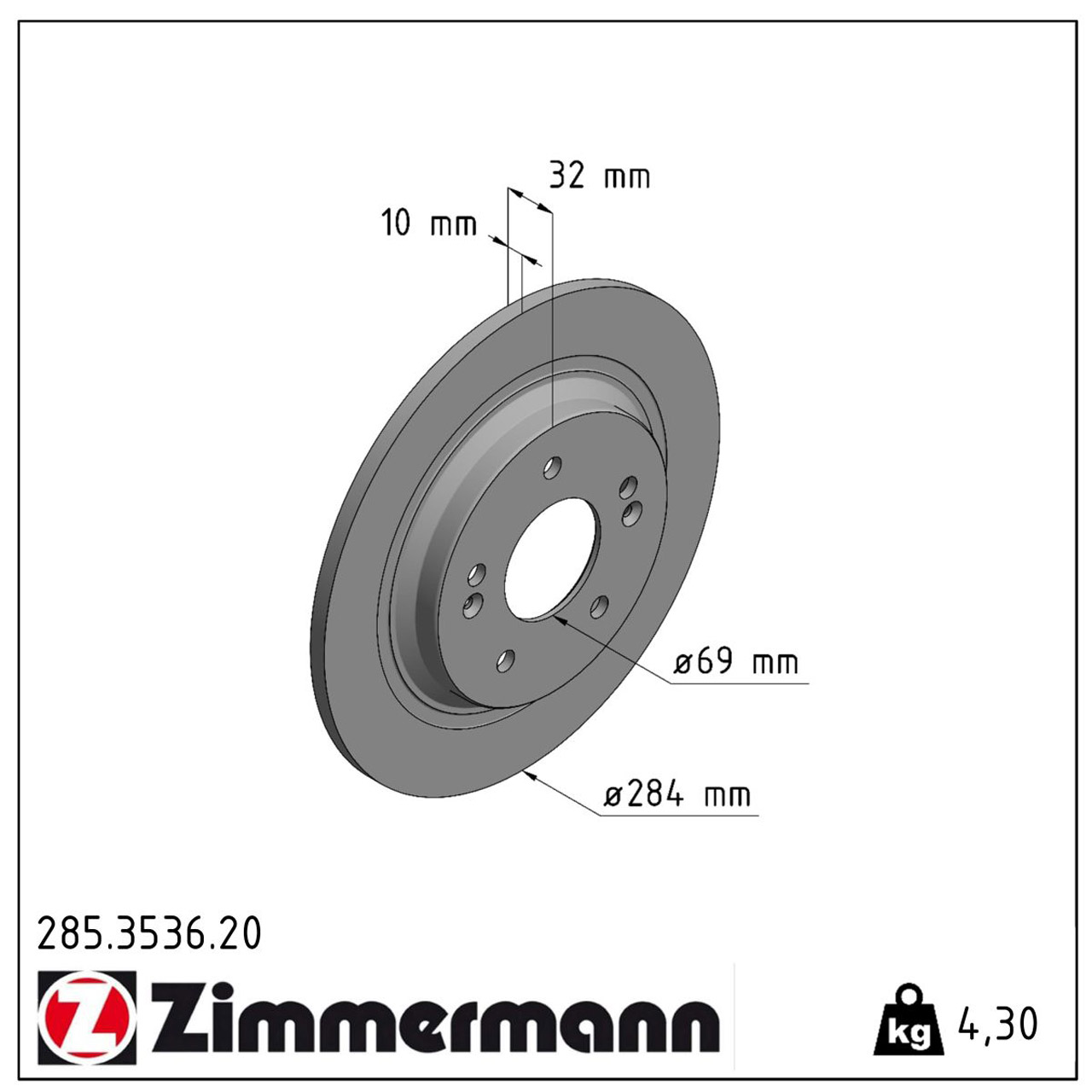 ZIMMERMANN Bremsscheiben Satz für HYUNDAI KONA (OS) ab 06.2017 hinten