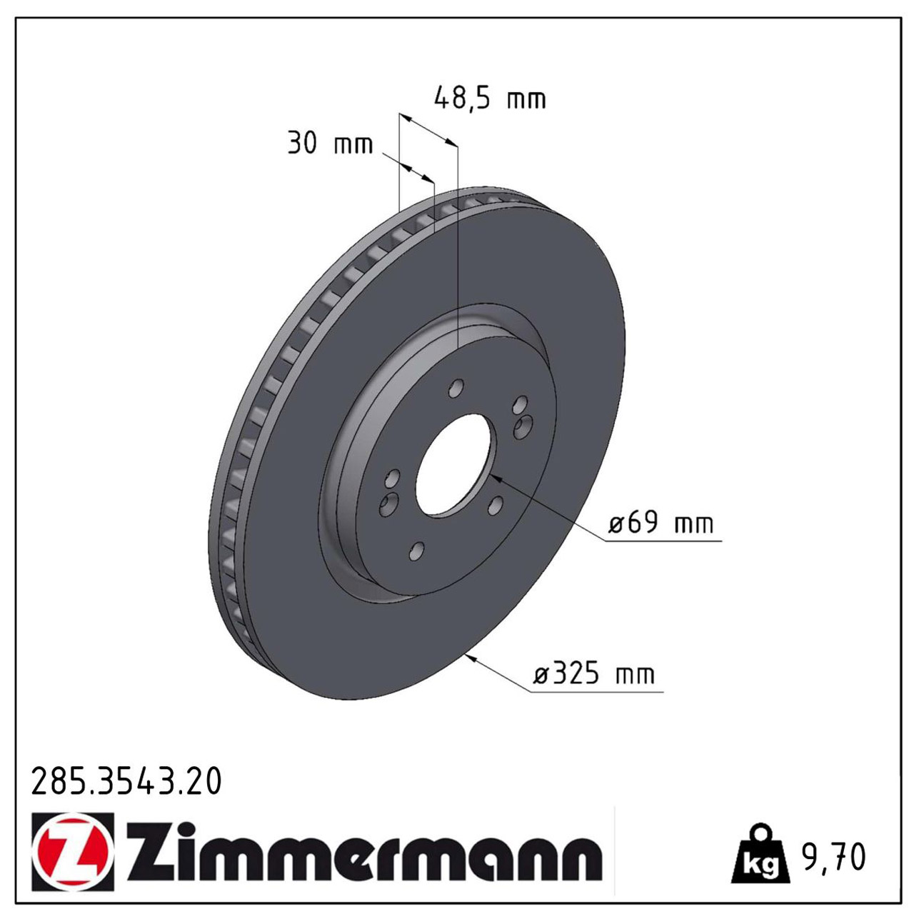 ZIMMERMANN Bremsscheiben Satz HYUNDAI Tucson (NX4) vorne 51712-N7100