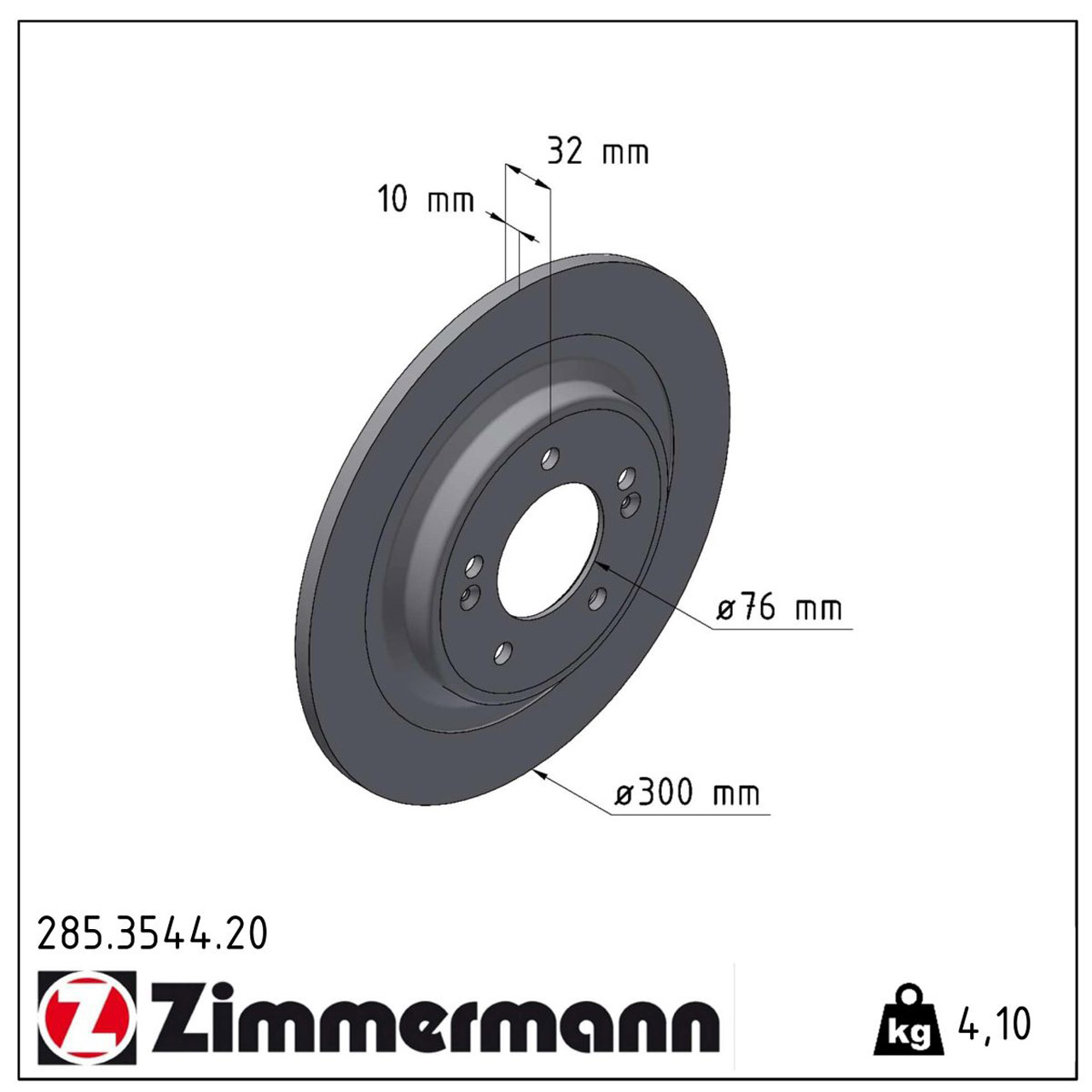 ZIMMERMANN Bremsscheiben Satz HYUNDAI Tucson (NX4E, NX4A) hinten 58411-N7000