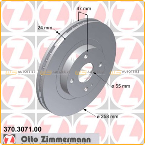 ZIMMERMANN Bremsscheiben für Mazda 323 F S VI (BJ) 1.6-2.0 2.0D/TD/DiTD vorne