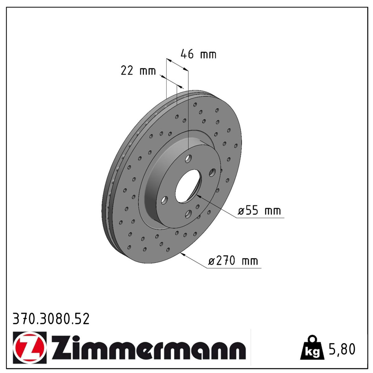 Zimmermann SPORT Bremsscheiben Satz MAZDA MX-5 II (NB) 1.6/1.8 16V vorne