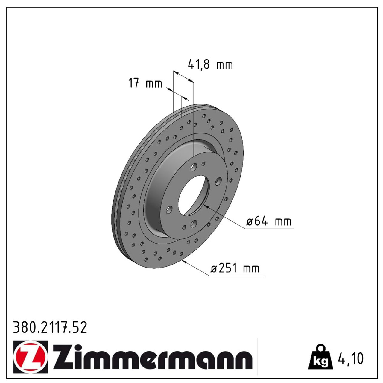 Zimmermann SPORT Bremsscheiben für MITSUBISHI MIRAGE SPACE STAR 1.0 1.2 vorne