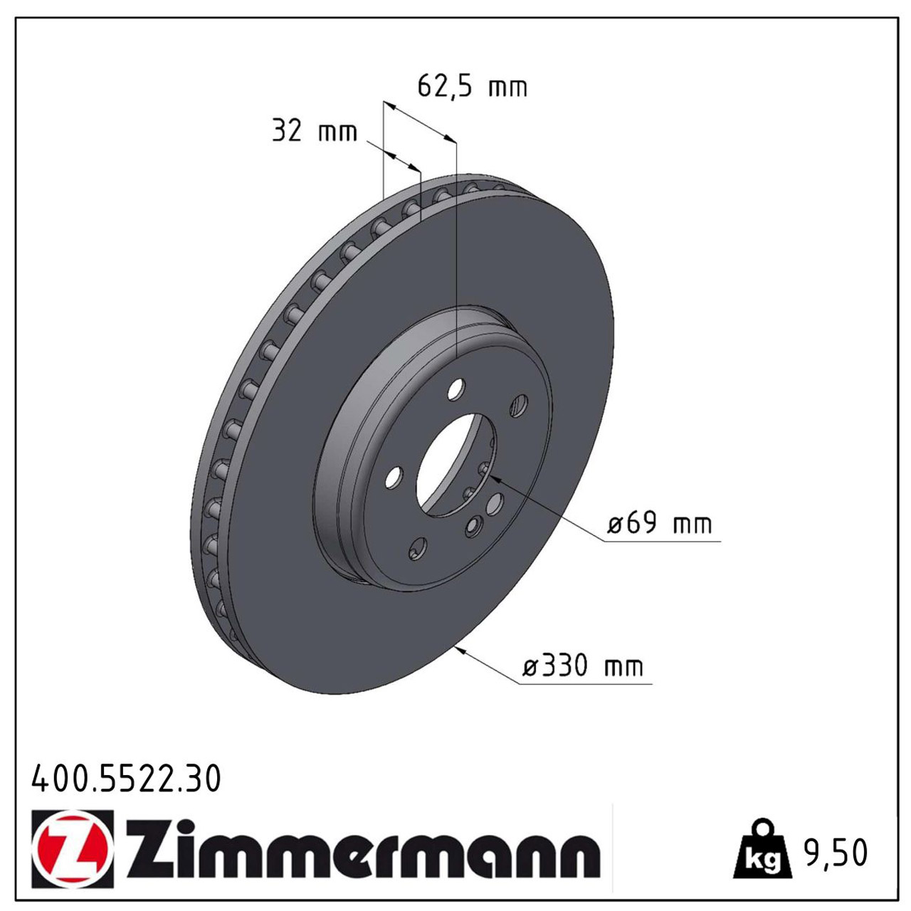 Zimmermann FORMULA S Bremsscheiben Beläge Sensor MERCEDES GLC X/C253 ohne Sportpaket vorne