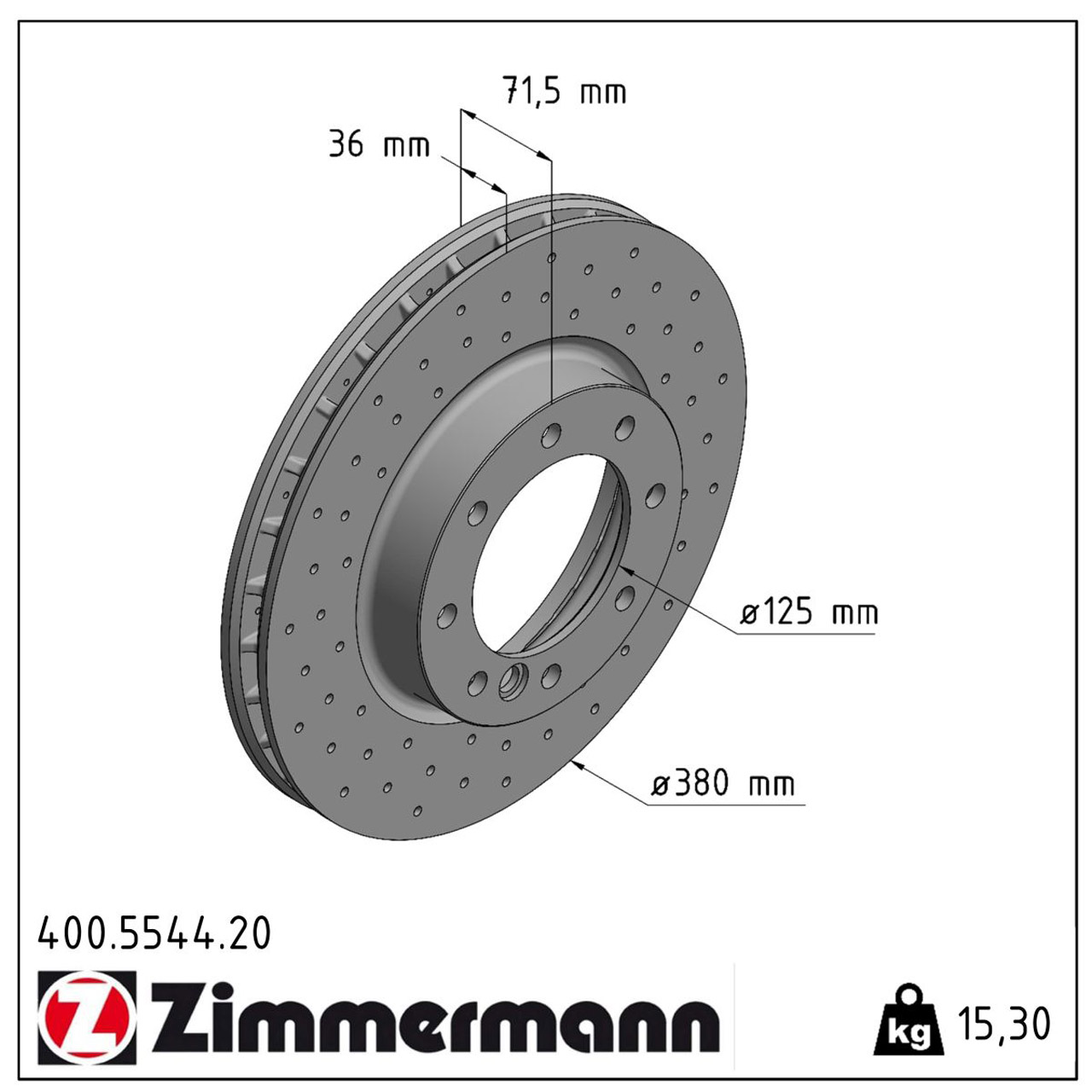 ZIMMERMANN Bremsscheiben Satz MERCEDES G-Klasse W461 W463 vorne 4634211500