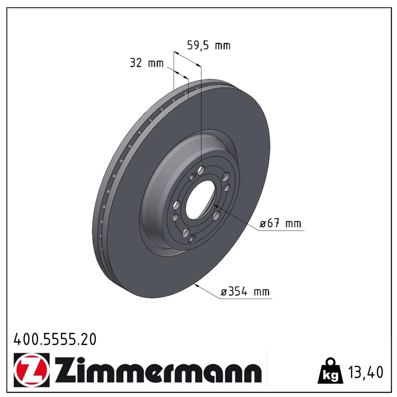 ZIMMERMANN Bremsscheiben Satz MERCEDES GLE V167 C167 ohne Sportpaket vorne 1674210701