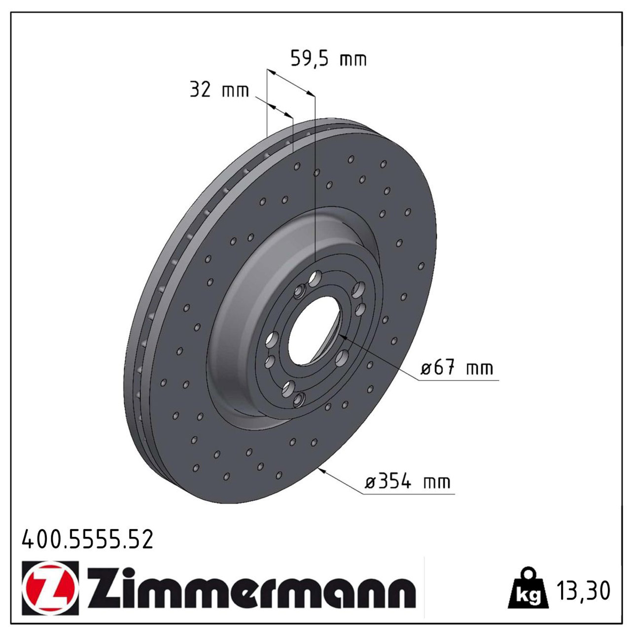 Zimmermann SPORT Bremsscheiben Satz MERCEDS GLE V167 C167 350 350/400d 4-matic vorne