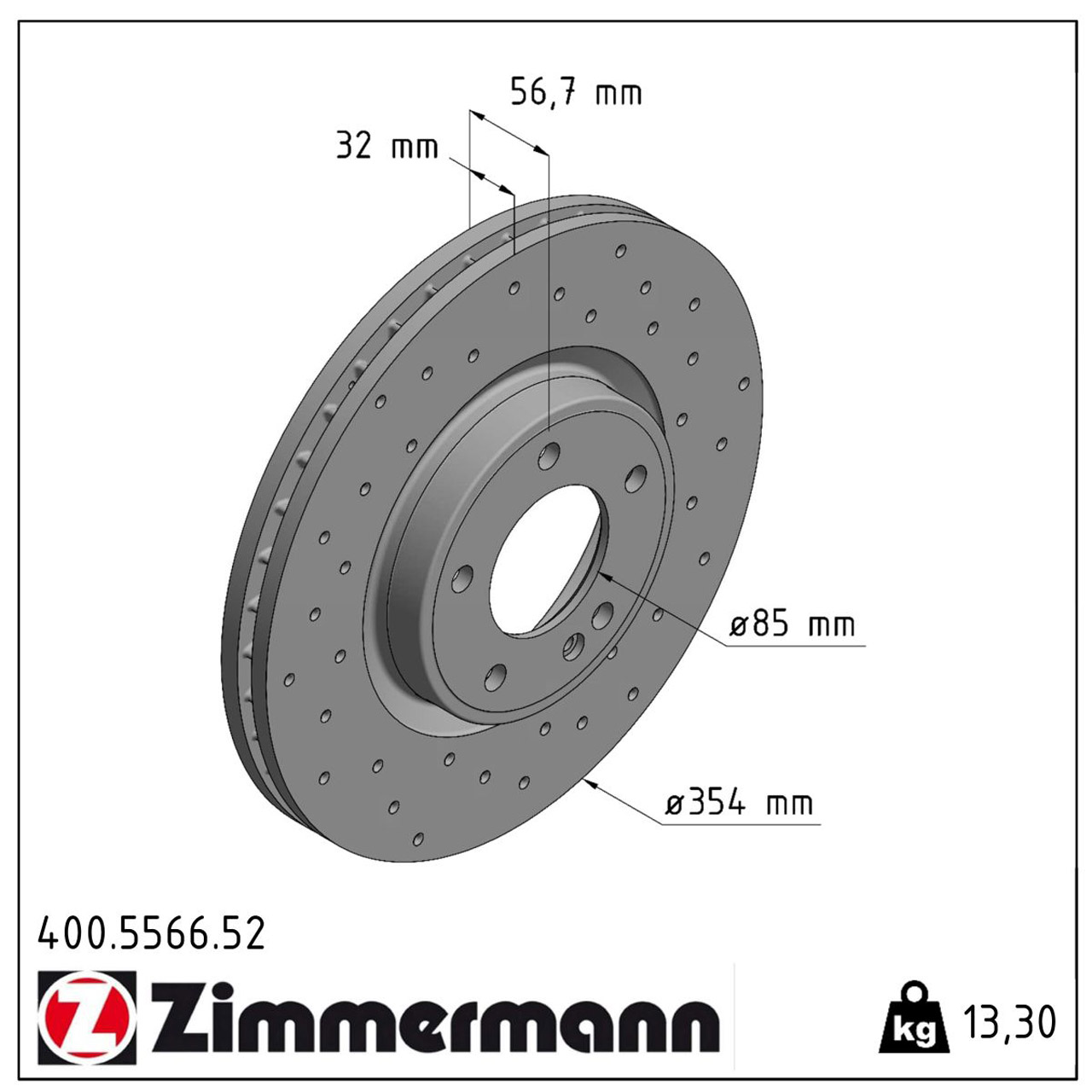 Zimmermann SPORT Bremsscheiben Satz MERCEDES G-Klasse W463 G500 G350d G400d vorne