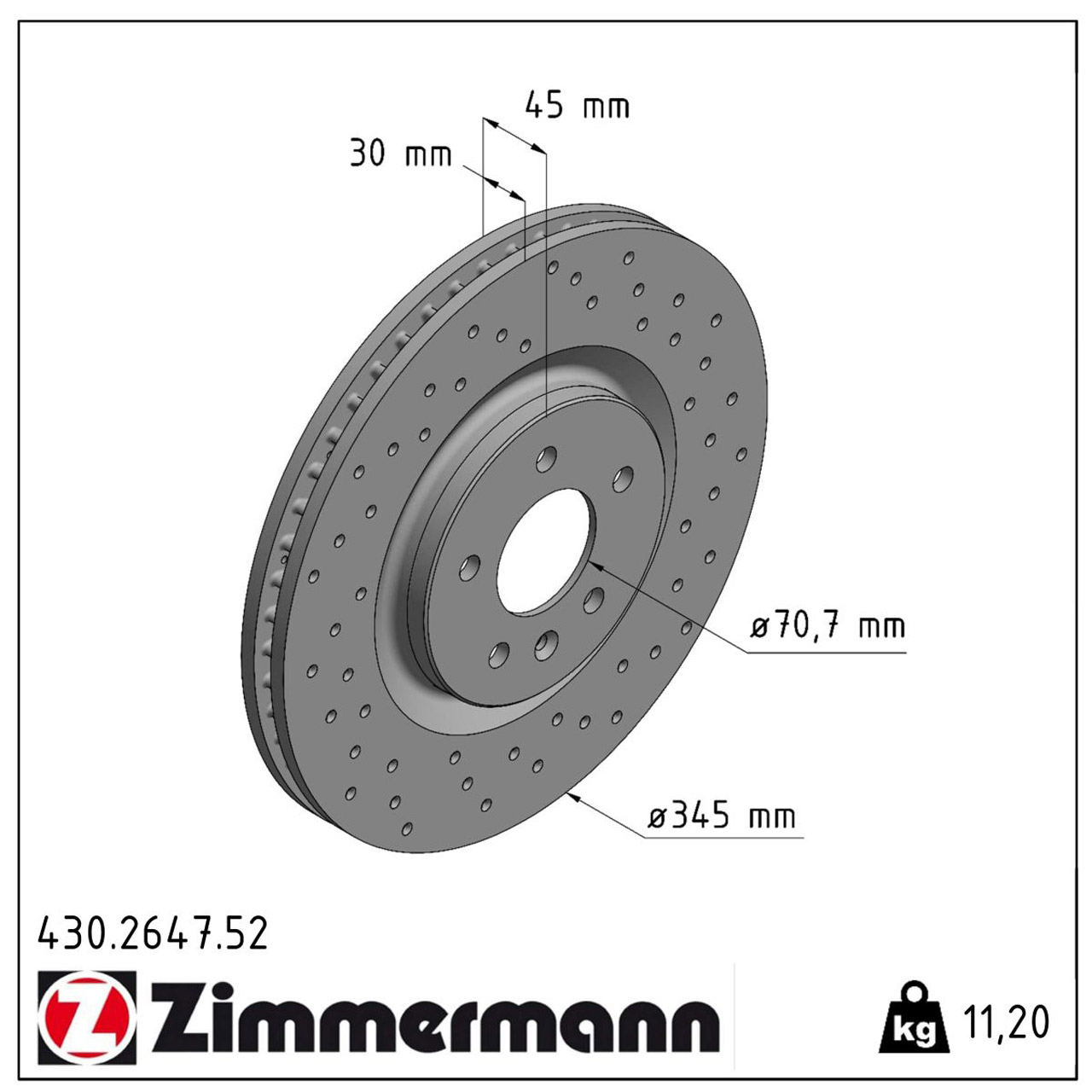 Zimmermann SPORT Bremsscheiben Satz OPEL Insignia B 18 Zoll RP0 JQ5 vorne