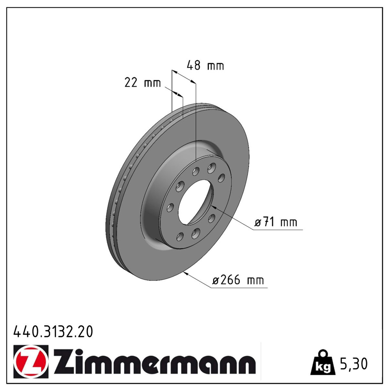 ZIMMERMANN Bremsscheiben Satz für Peugeot 308 II / SW II m. Mando-System vorne