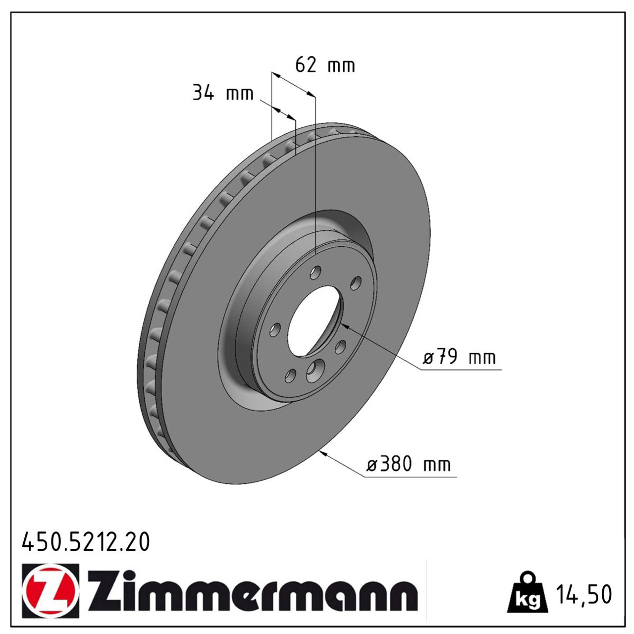 ZIMMERMANN Bremsscheiben Satz LAND ROVER Range Rover 4 (L405) vorne