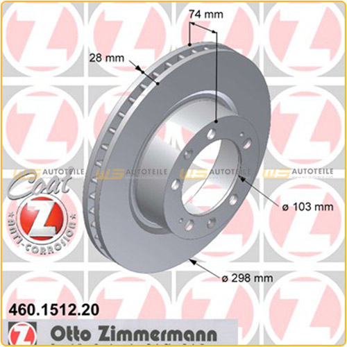 ZIMMERMANN Bremsscheiben Satz für Porsche 944 2.5Turbo 3.0S2 968 3.0TurboS vorne