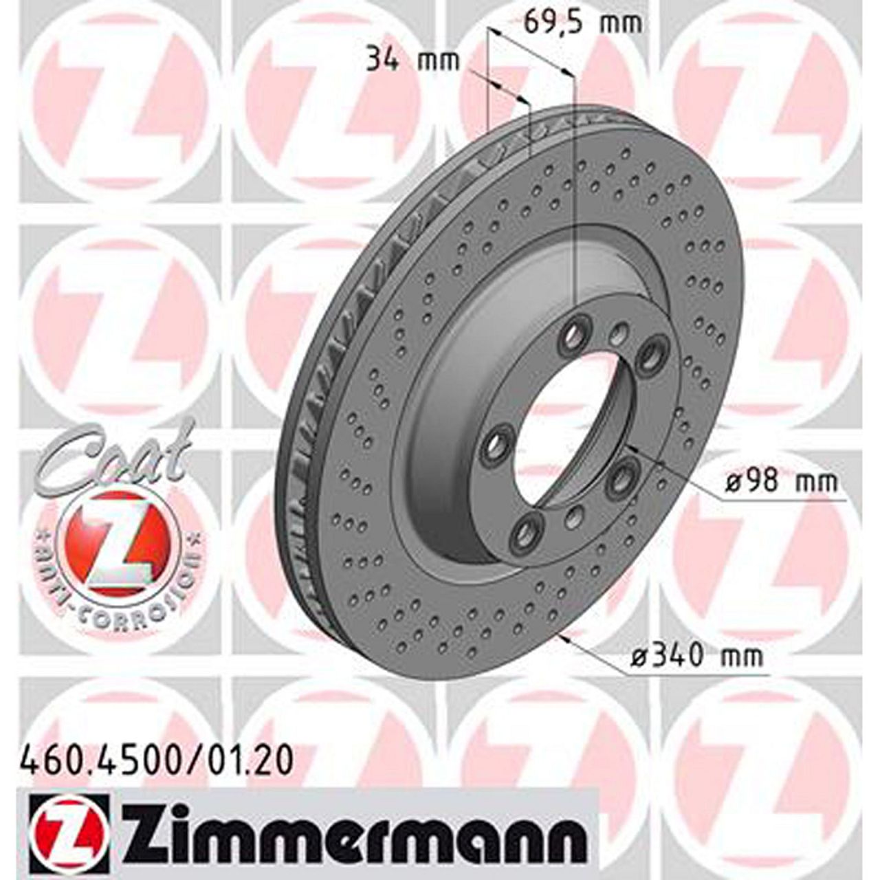 ZIMMERMANN Bremsscheiben + Beläge PORSCHE 991 3.0/3.8 Carrera S / GTS vorne