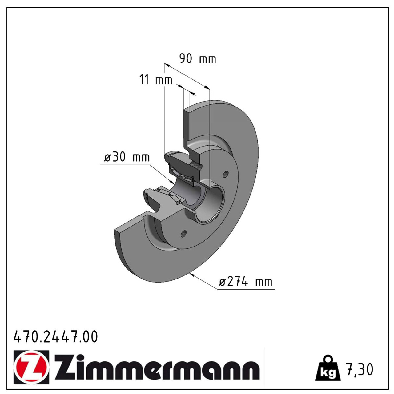 ZIMMERMANN Bremsscheiben + Radlager Satz RENAULT Kangoo / Be Bop / Rapid hinten