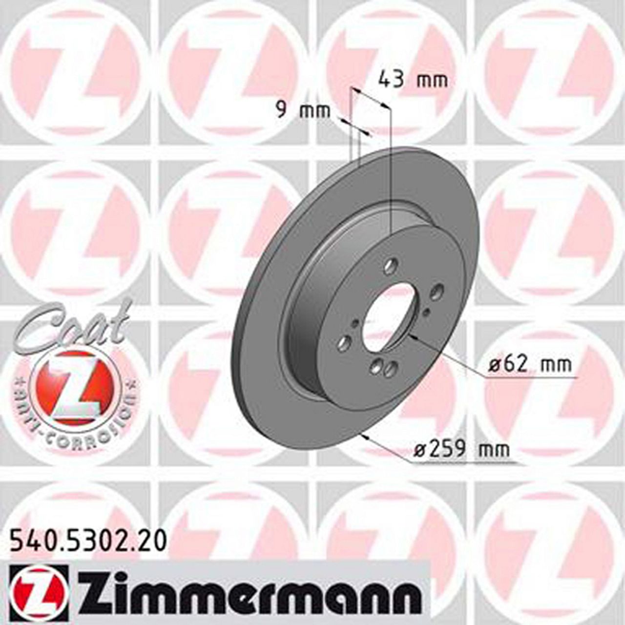 ZIMMERMANN Bremsscheiben Satz für Suzuki Swift IV 1.2/4WD 1.6 1.3 DDiS hinten