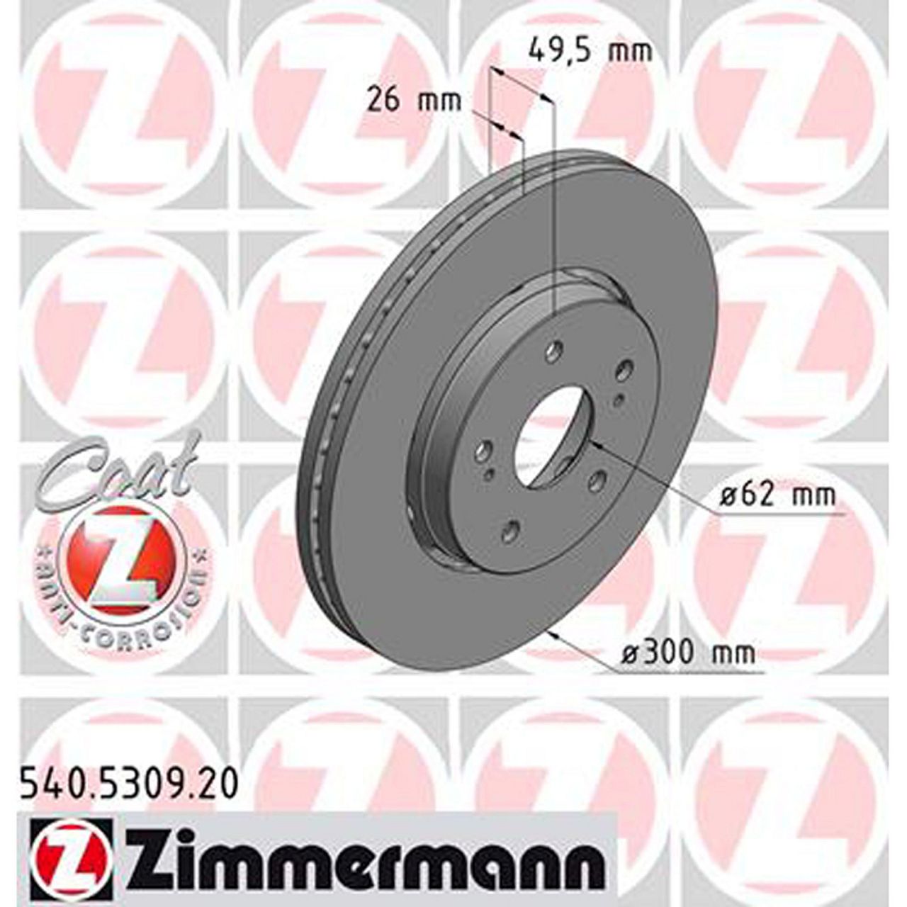 ZIMMERMANN Bremsscheiben Satz für SUZUKI KIZASHI (FR) 2.4 / 2.4 4x4 178 PS vorne