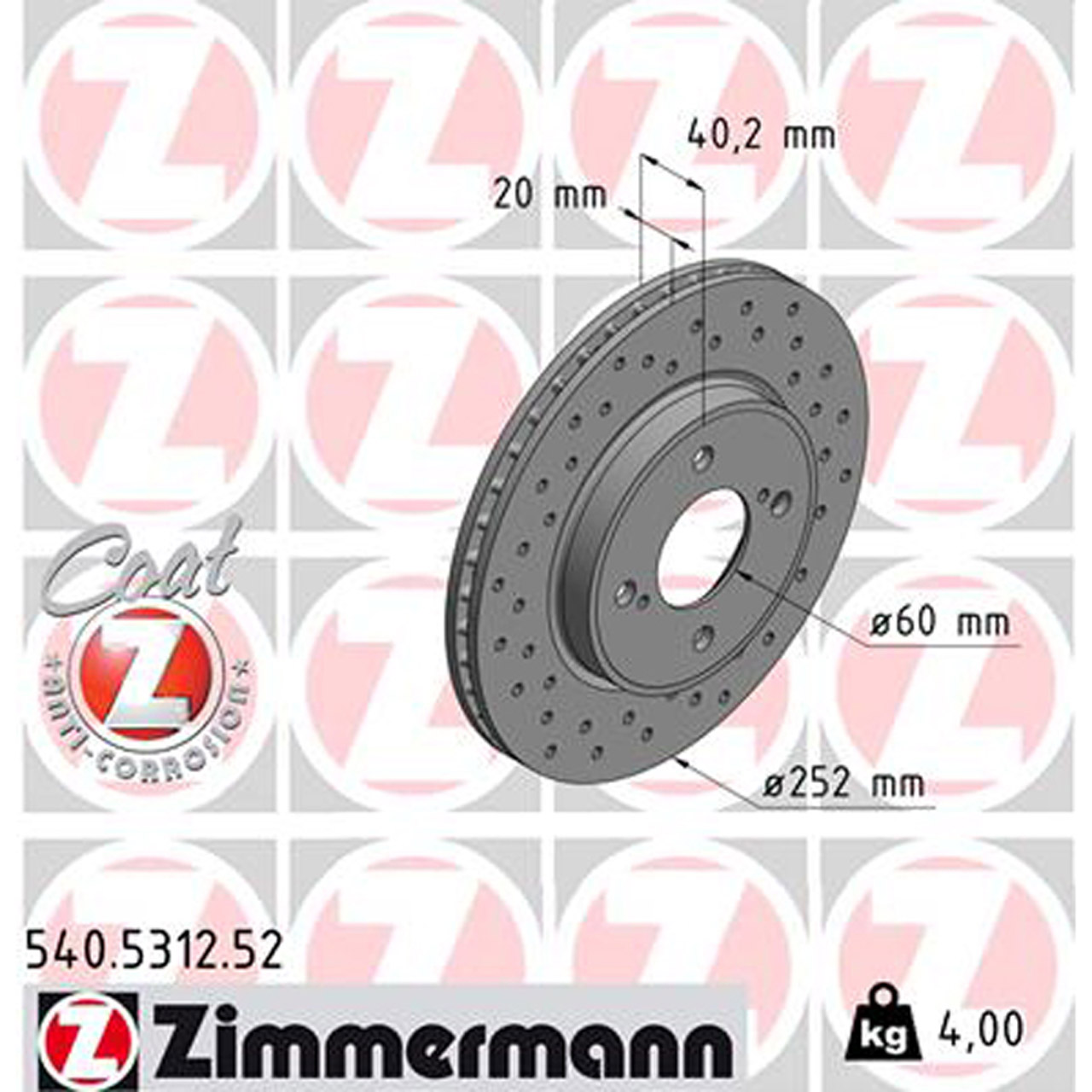 Zimmermann SPORT Bremsscheiben für SUZUKI BALENO (FW EW) 1.0 1.2 / Hybrid vorne