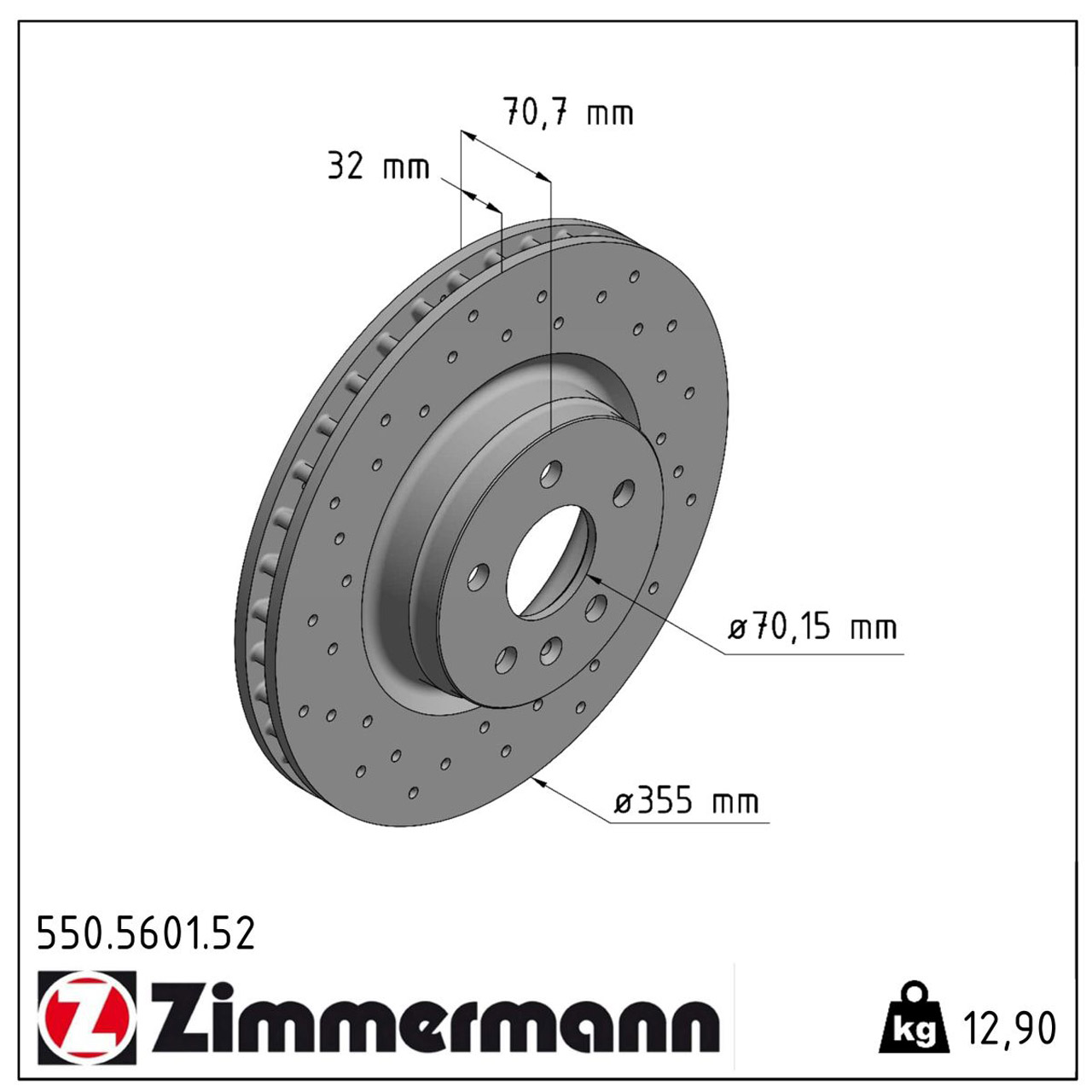 Zimmermann SPORT Bremsscheiben + Beläge TESLA Model S (5YJS) + X (5YJX) vorne