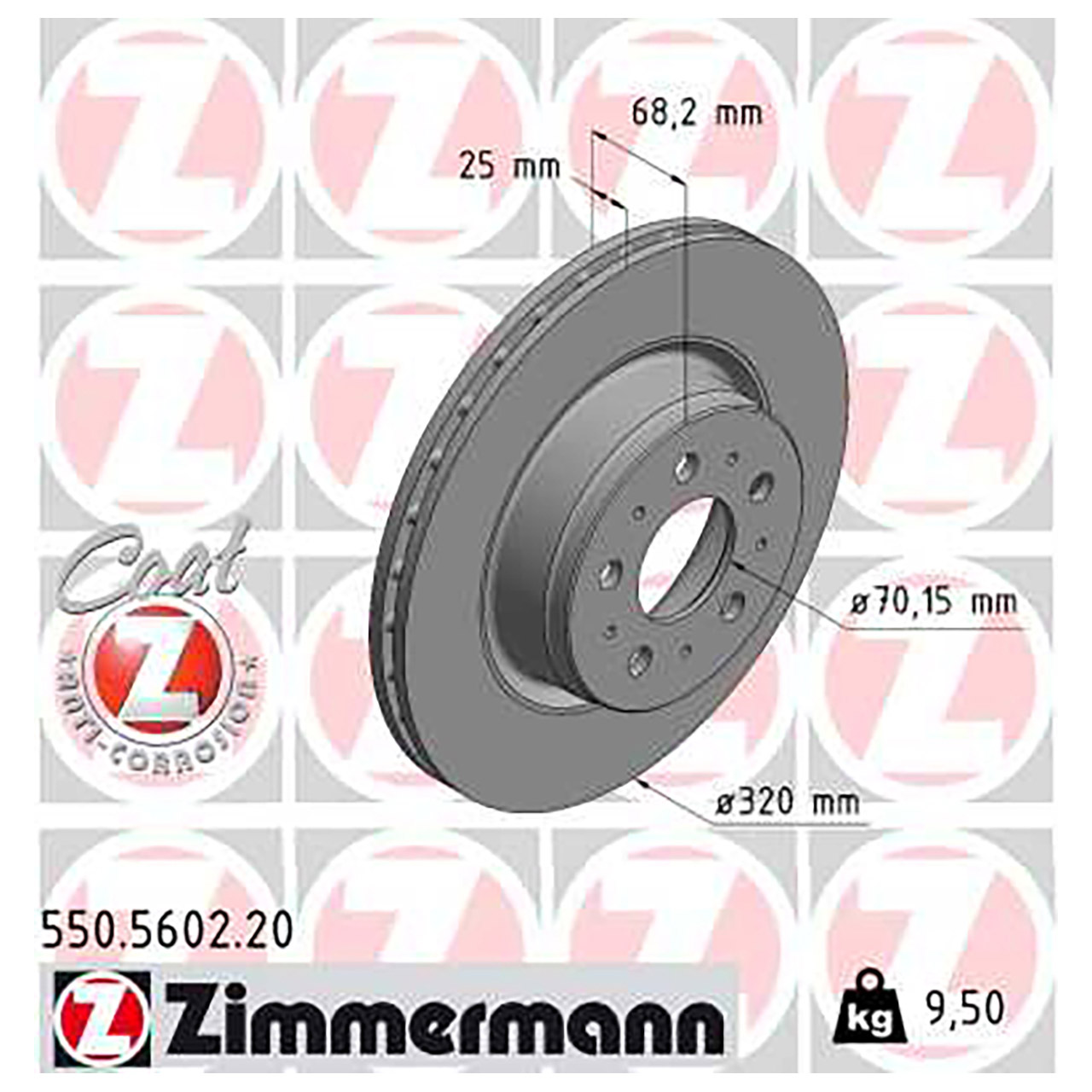 ZIMMERMANN Bremsscheiben Satz TESLA Model 3 (5YJ3) vorne 1044611-00-D