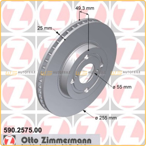 ZIMMERMANN Bremsscheiben für Toyota Corolla 1.4/1.6/1.8VVT-i 1.4/2.0D-4D vorne