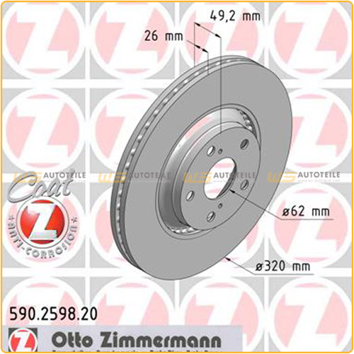 ZIMMERMANN Bremsscheiben Satz für Toyota Avensis (ZRT27 ADT27) 2.2 D-4D vorne