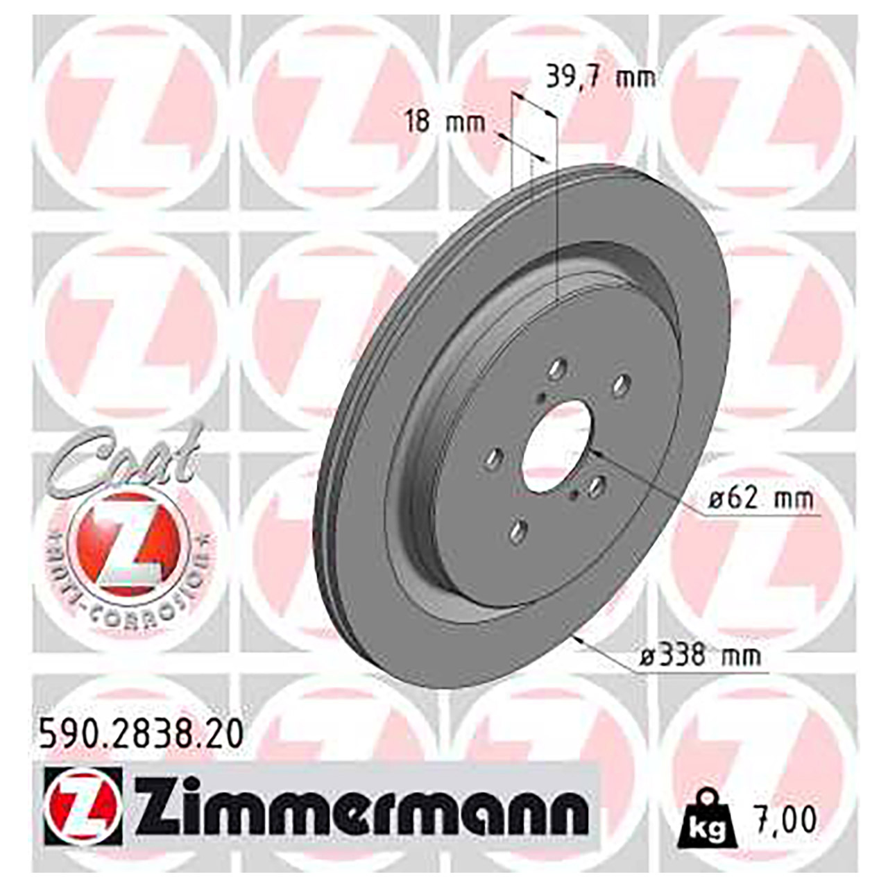 ZIMMERMANN Bremsscheiben Satz LEXUS RX (_L2_) 200t 300 238 PS hinten