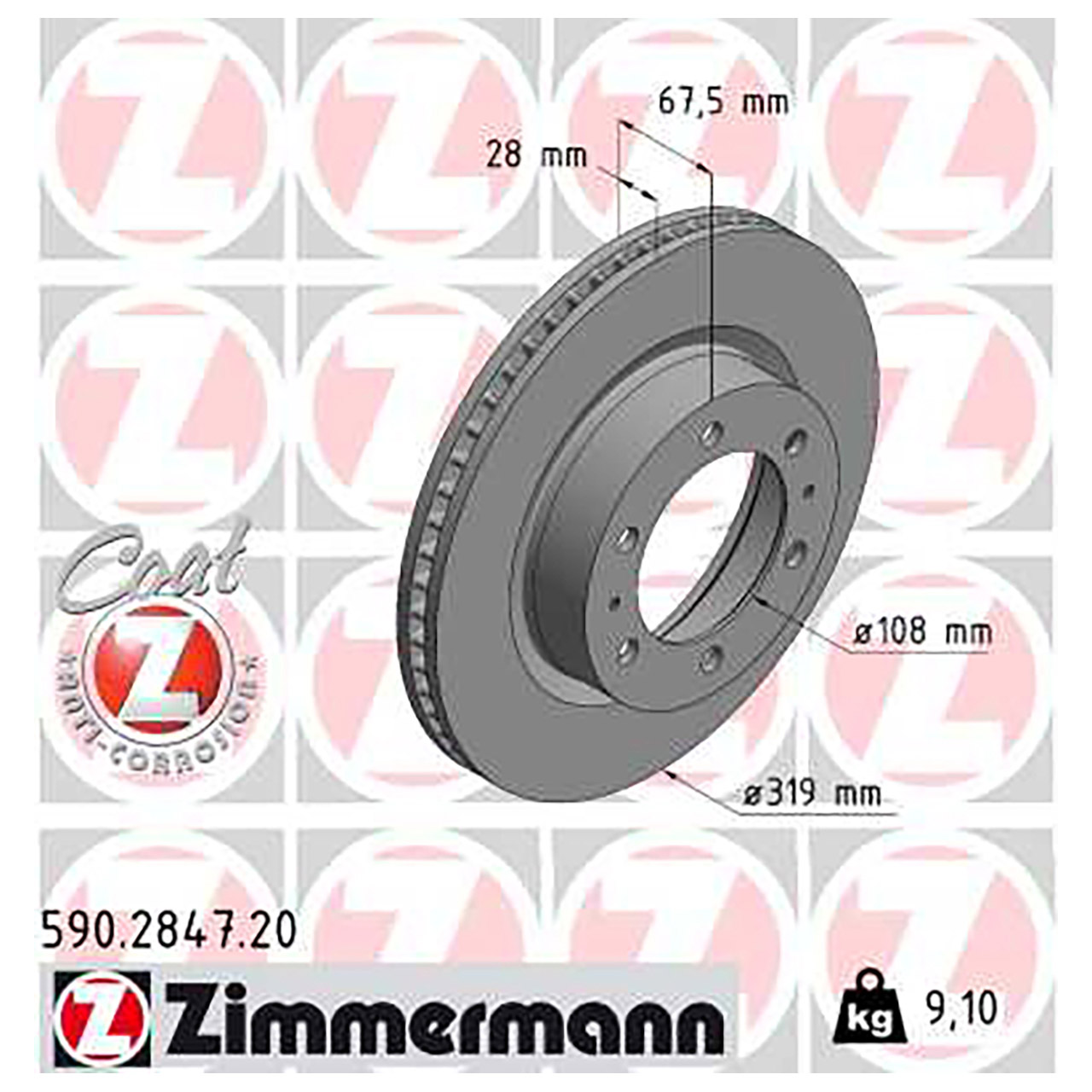 ZIMMERMANN Bremsscheiben Satz TOYOTA Hilux 7 8 Pick-up mit ESP vorne