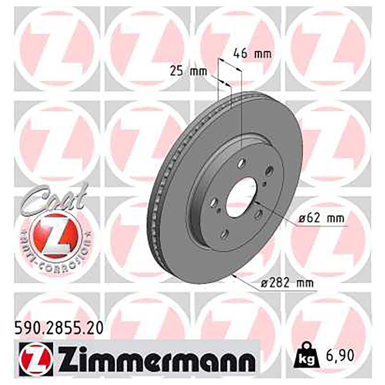 ZIMMERMANN Bremsscheiben Satz TOYOTA Corolla (_E21_) 1.2 1.8 Hybrid vorne 43512-02390