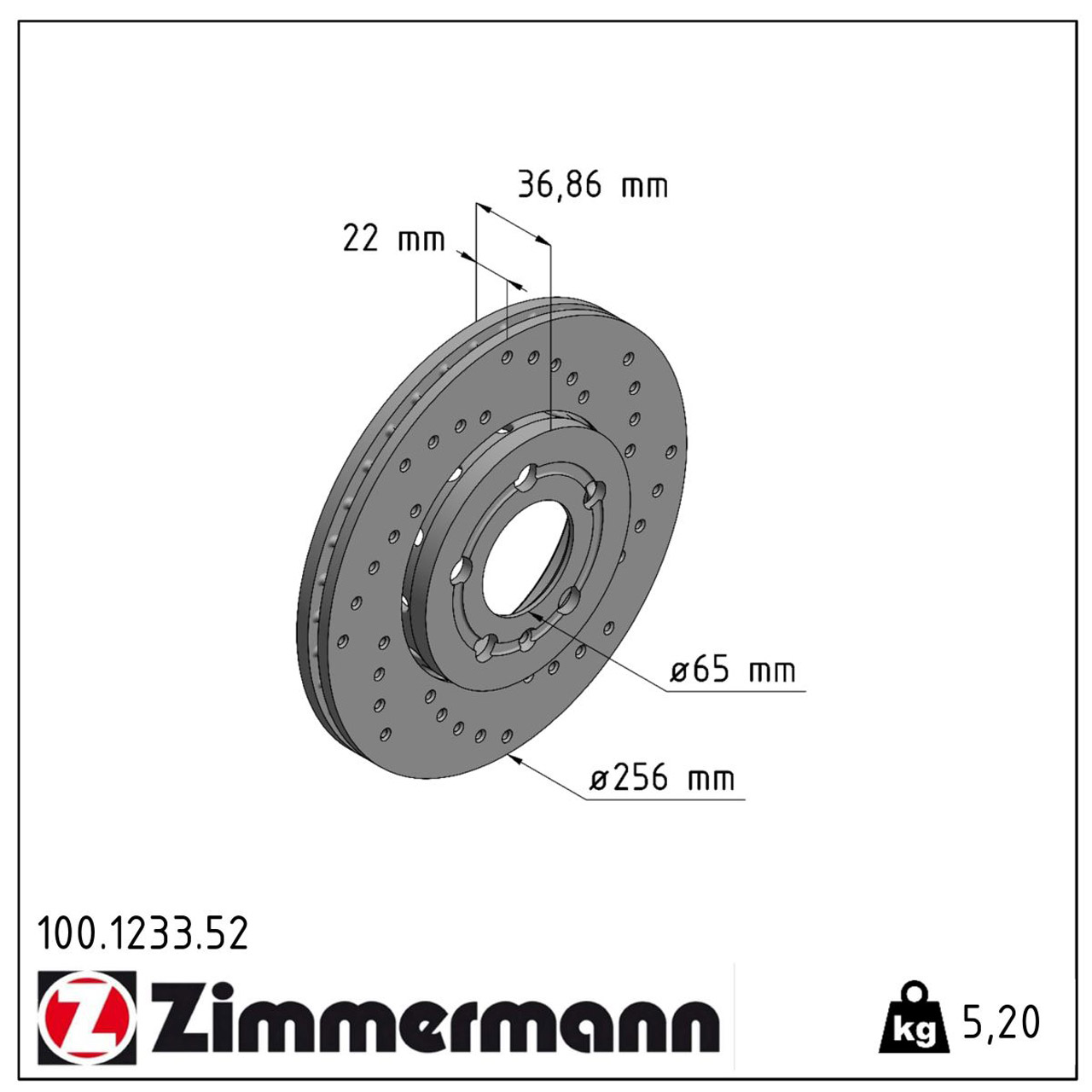 Zimmermann SPORT Bremsscheiben für Audi A1 A3 VW Bora Fox Golf IV Polo vorne