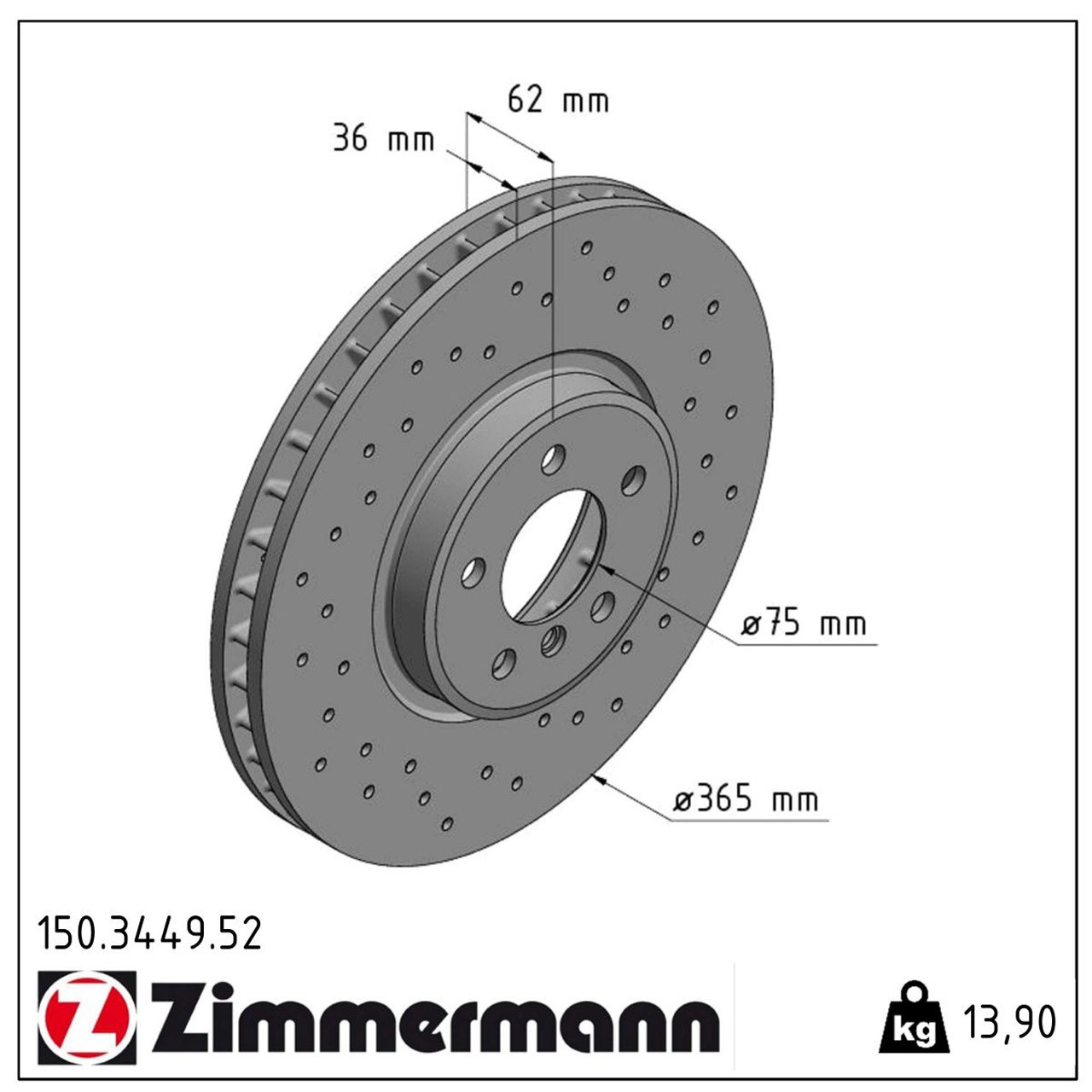 Zimmermann SPORT Bremsscheiben Satz BMW X5 E70 48i 3.0sd X6 E71 E72 50i vorne