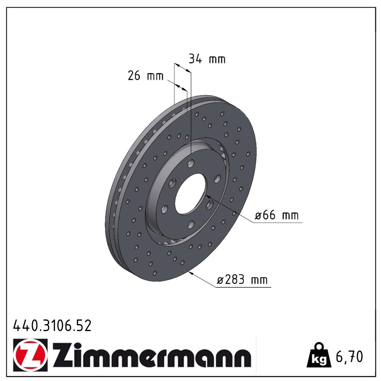 Zimmermann SPORT Bremsscheiben Satz CITROEN C3 C4 C5 DS3 DS4 PEUGEOT 206 207 307 308 vorne