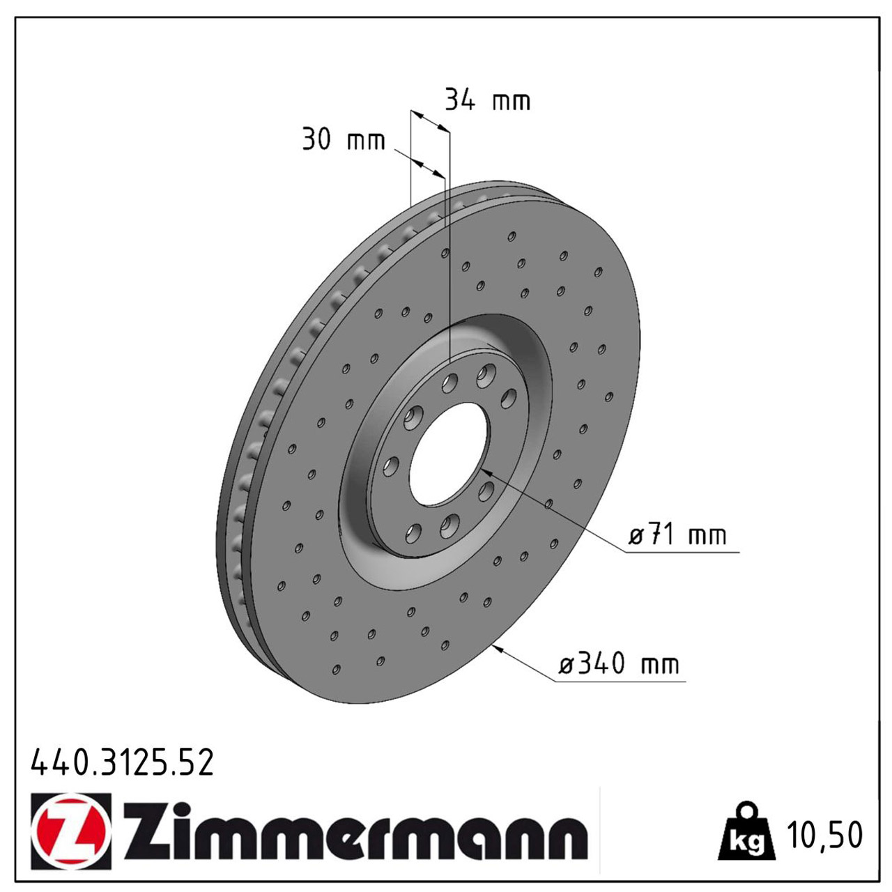 Zimmermann SPORT Bremsscheiben Satz PEUGEOT RCZ 1.6 16V 200 PS vorne