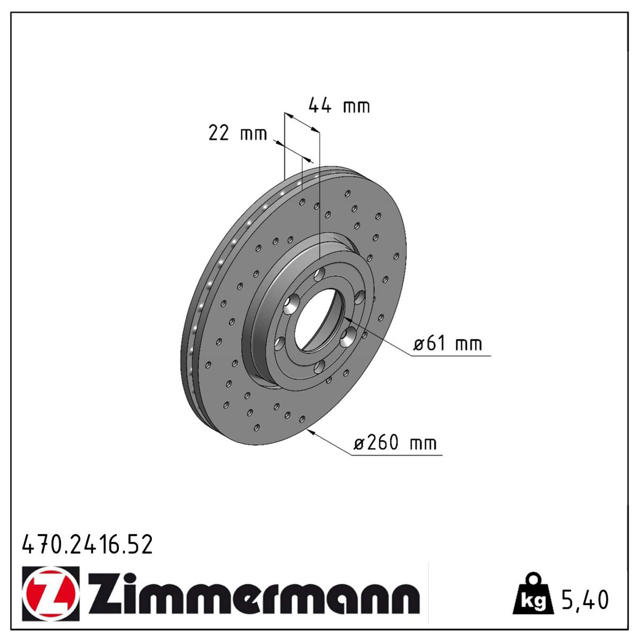 Zimmermann SPORT Bremsscheiben für Renault Clio 3 Megane 2 Modus Thalia vorne