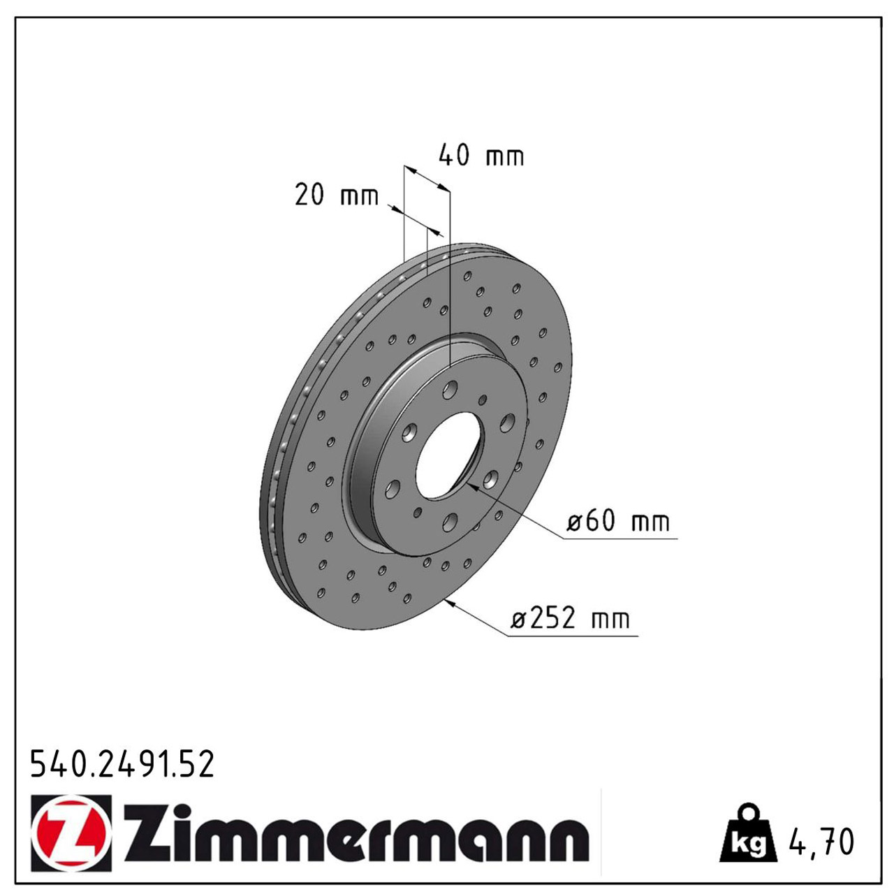 Zimmermann SPORT Bremsscheiben für Opel Agila B Suzuki Splash Swift III vorne