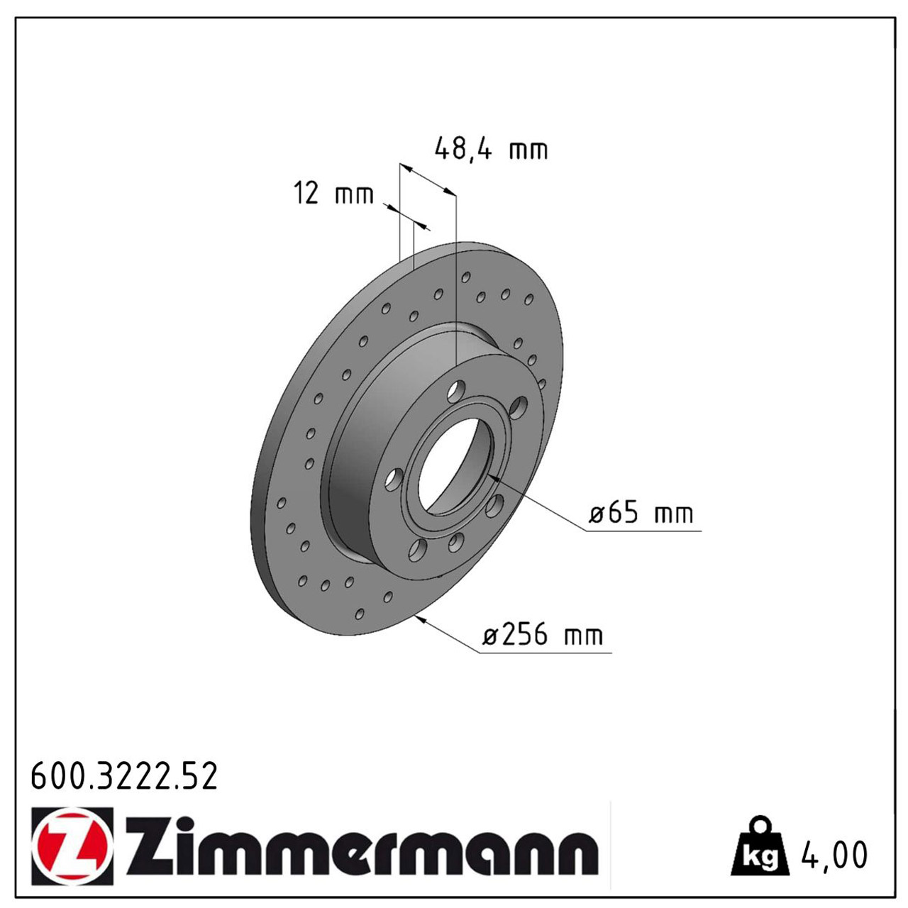 Zimmermann SPORT Bremsscheiben Satz für AUDI A3 8P SEAT SKODA VW GOLF 5 6 hinten