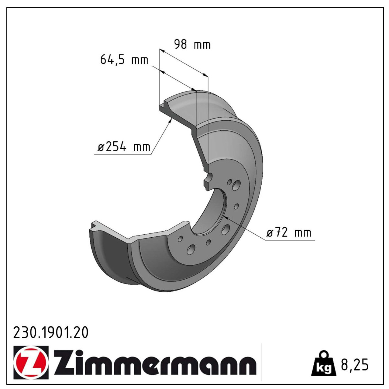 ZIMMERMANN Bremstrommeln Satz CITROEN C25 Jumper FIAT Ducato PEUGEOT Boxer J5 hinten