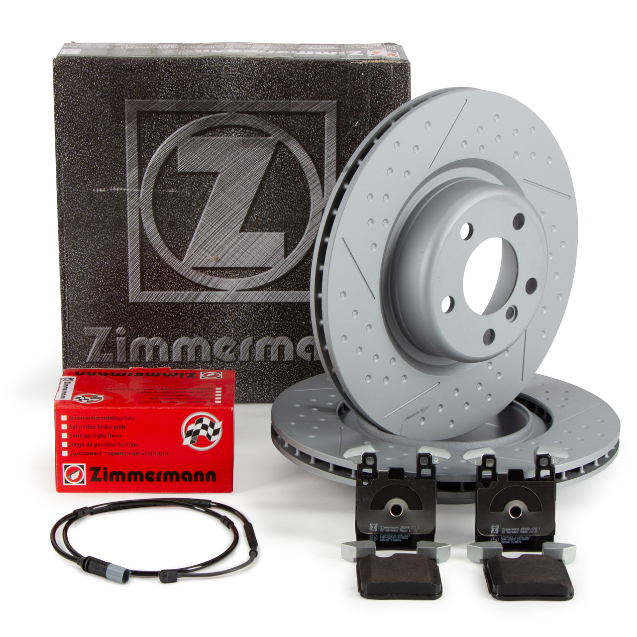 ZIMMERMANN Bremsscheiben + Beläge Sensor BMW F20/21 F30/31 F32/36 mit M-Performance hinten