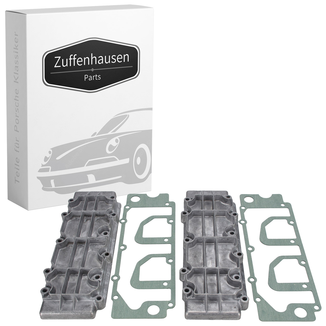 2x Ventildeckel ALU + Ventildeckeldichtung für PORSCHE 911 2.0-3.2 914 /6 2.0 unten