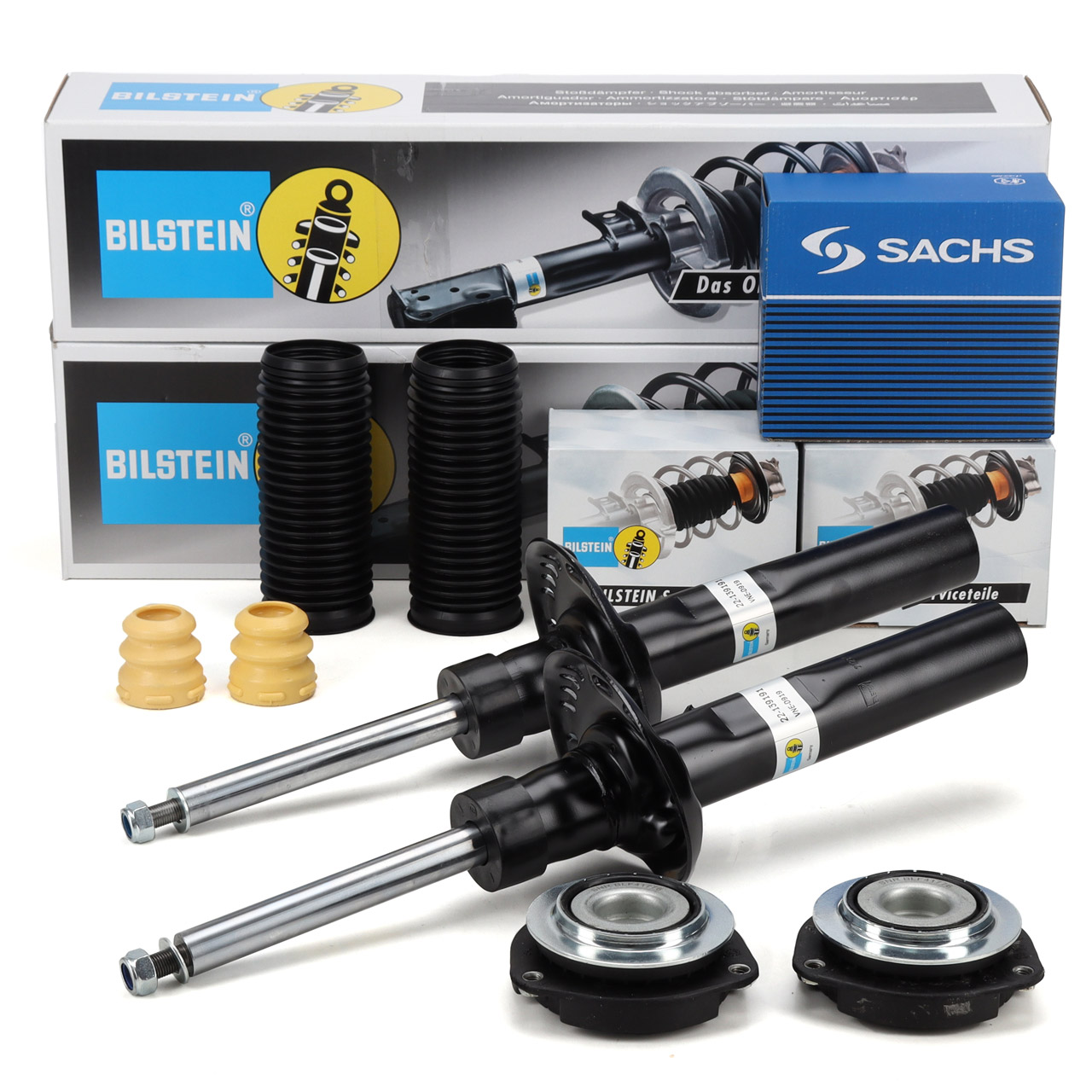 2x BILSTEIN B4 Stoßdämpfer + Staubschutz + Domlager VW Golf 5 A3 8P Leon Octavia 2 vorne