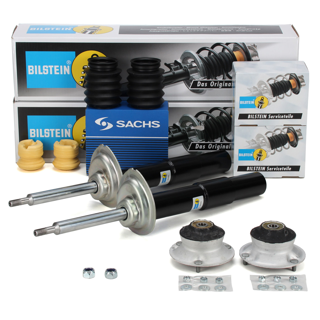 2x BILSTEIN B4 Stoßdämpfer + B1 Staubschutz + Domlager BMW 5er E60 E61 mit M-Technik vorne