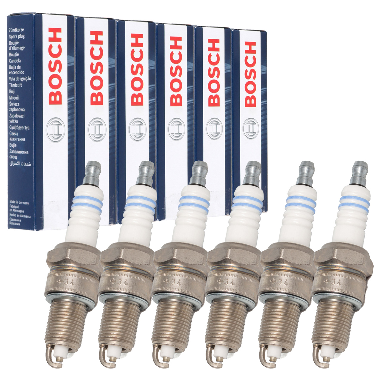 6x BOSCH WR8LC+ 0242229779 Zündkerze BMW 3er E30 5er E28 E34 6er E24 7er E32 M20 M30