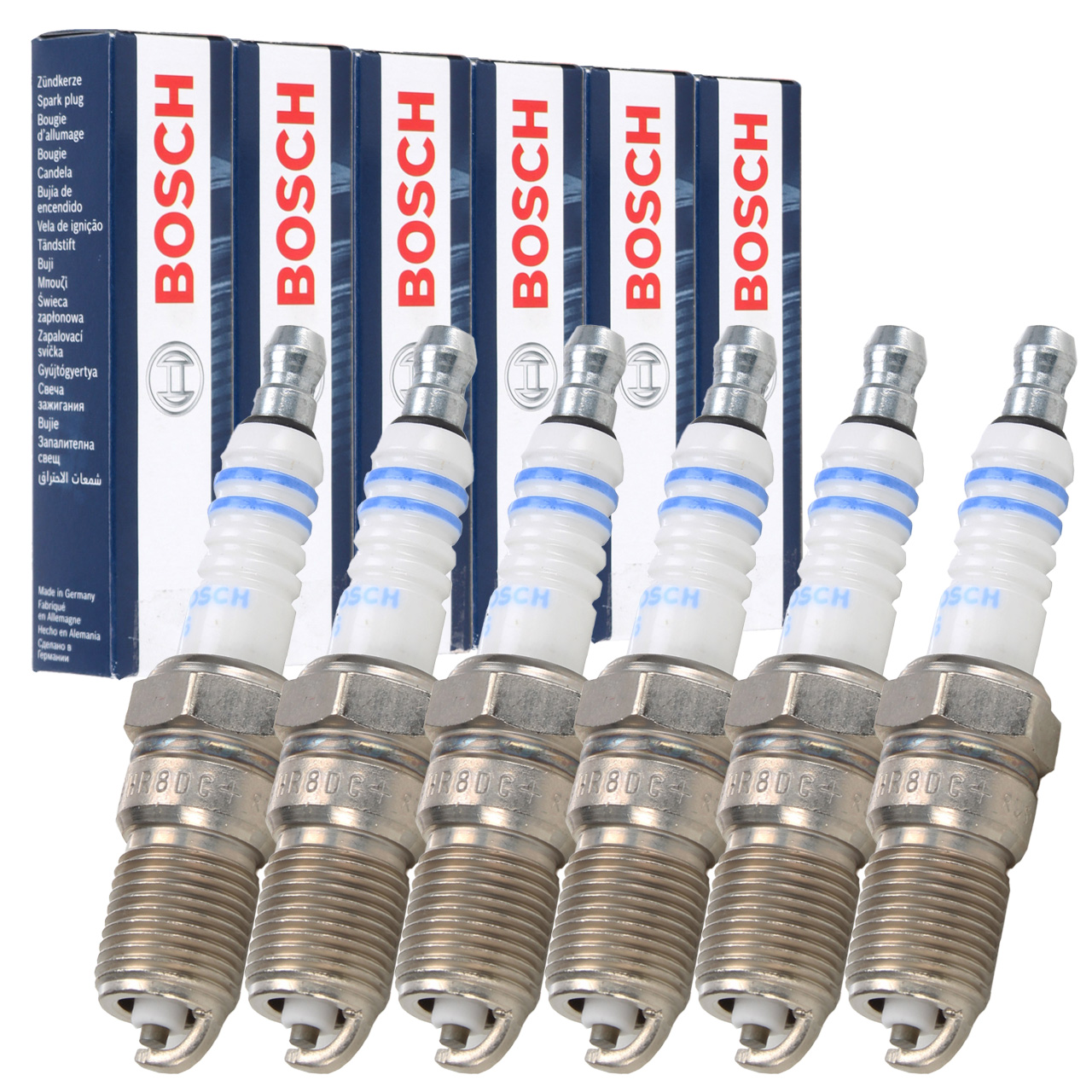 6x BOSCH 0242229655 HR8D+ Zündkerze MERCEDES W124 190 W201 W463 W126 R107 R129 M103