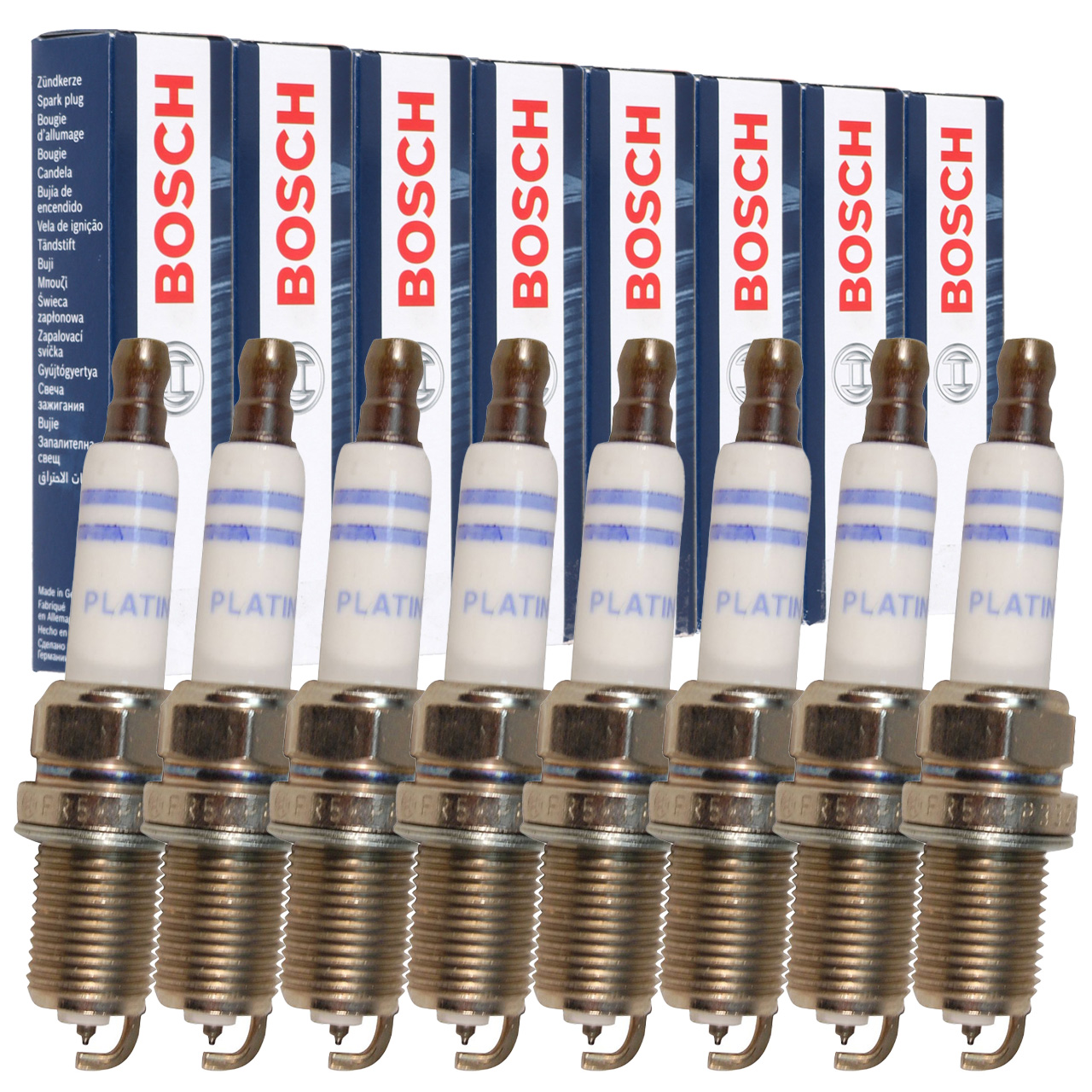 8x BOSCH FR5KPP332S 0242245576 Zündkerze AUDI RS4 B7 B8 RS5 8T 8F R8 4.2 FSI