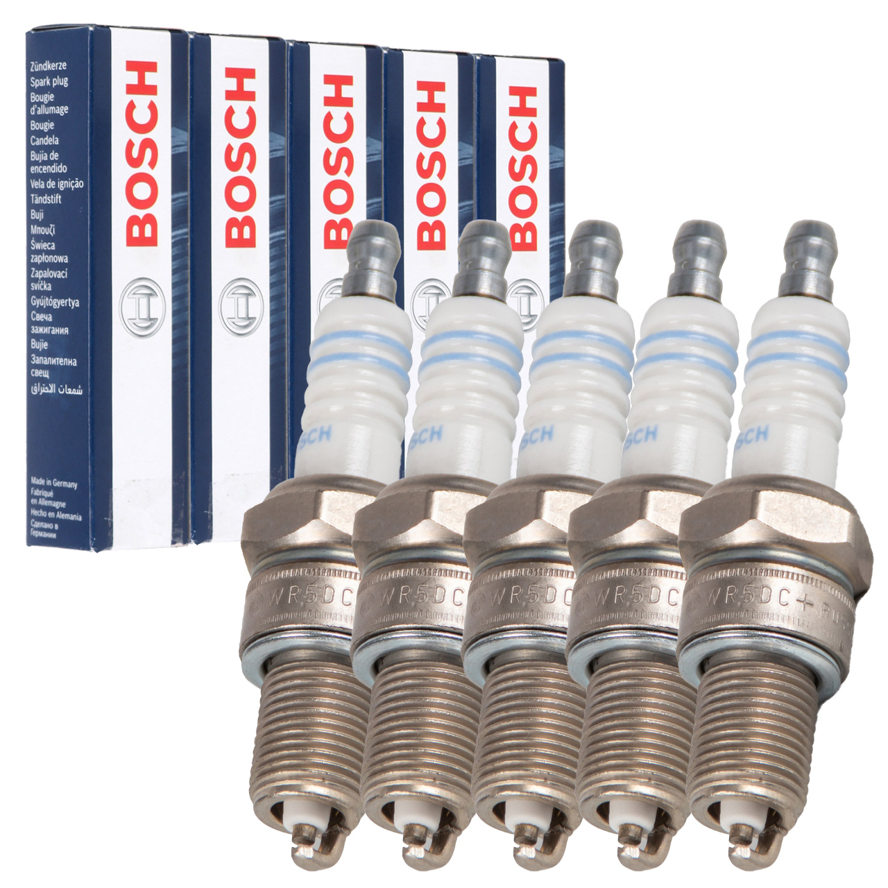 5x BOSCH WR5DC+ 0242245552 Zündkerze AUDI 100 (C3) 80 (C2) 2.2 + 200 2.1 5T