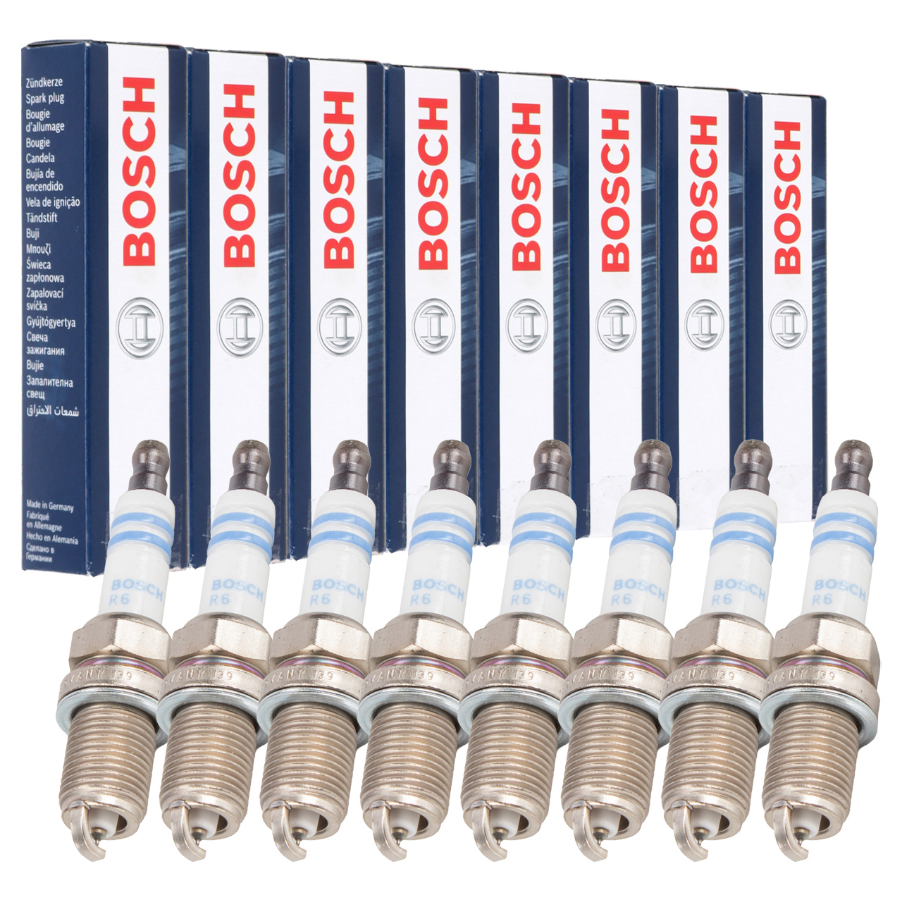 8x BOSCH 0242236571 FR7KI332S CNG LPG GAS Zündkerze MERCEDES W124 W210 W140 W220 M119