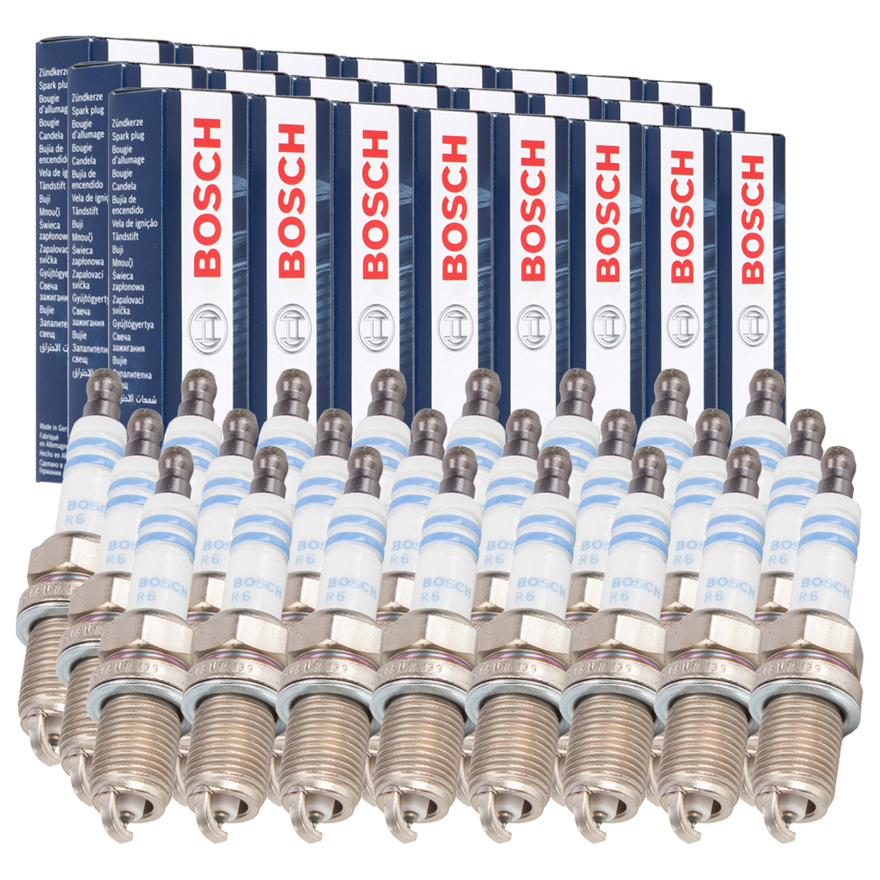 24x BOSCH 0242236571 FR7KI332S CNG LPG GAS Zündkerze MERCEDES W463 W220 W221 W222 R230