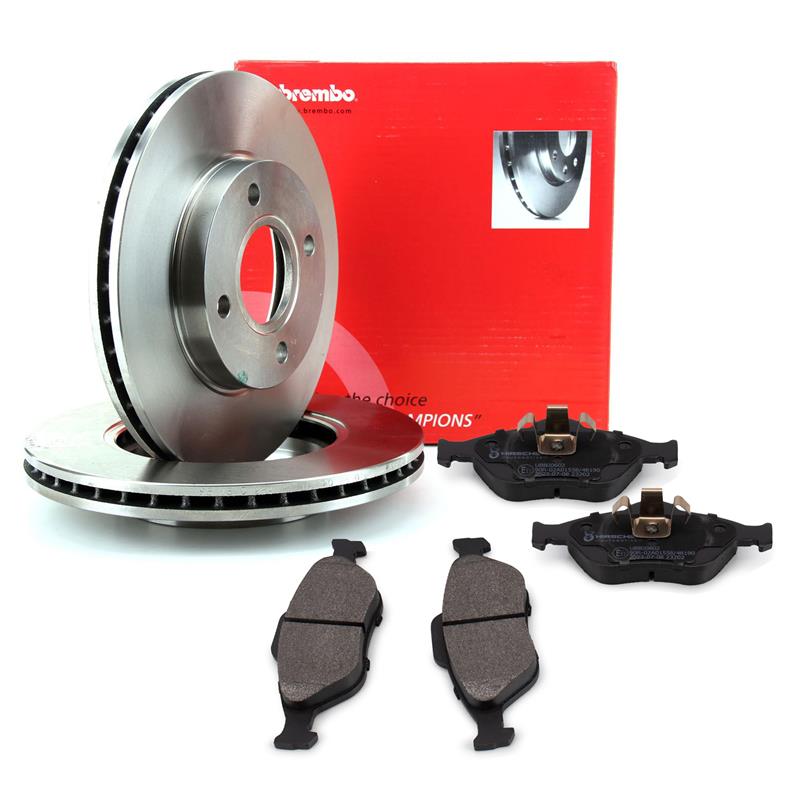 BREMBO Bremsscheiben + Beläge FORD Fiesta 4 5 Fusion JU MAZDA 121 III 2 DY mit ABS vorne