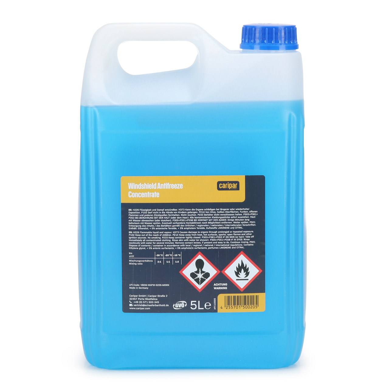 5L 5 Liter CARIPAR WINDSHIELD ANTIFREEZE Scheiben Frostschutz Konzentrat Citrusduft -60°C